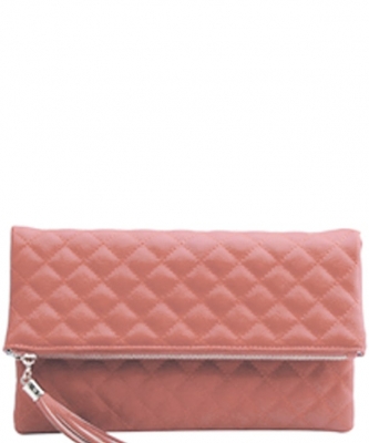 Quilted Bifold Crossbody Clutch LP048QS PINK